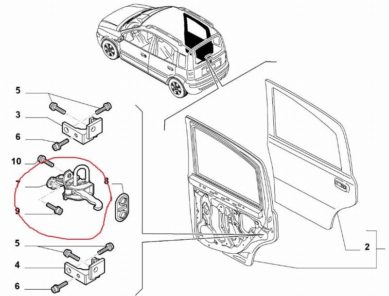 Ограничитель двери FIAT PANDA 2006 169