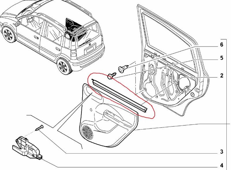 Молдинг стекла FIAT PANDA 2006 169