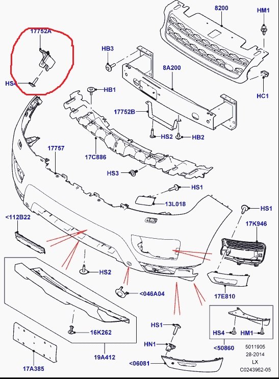 Крепление бампера Land Rover Range Rover