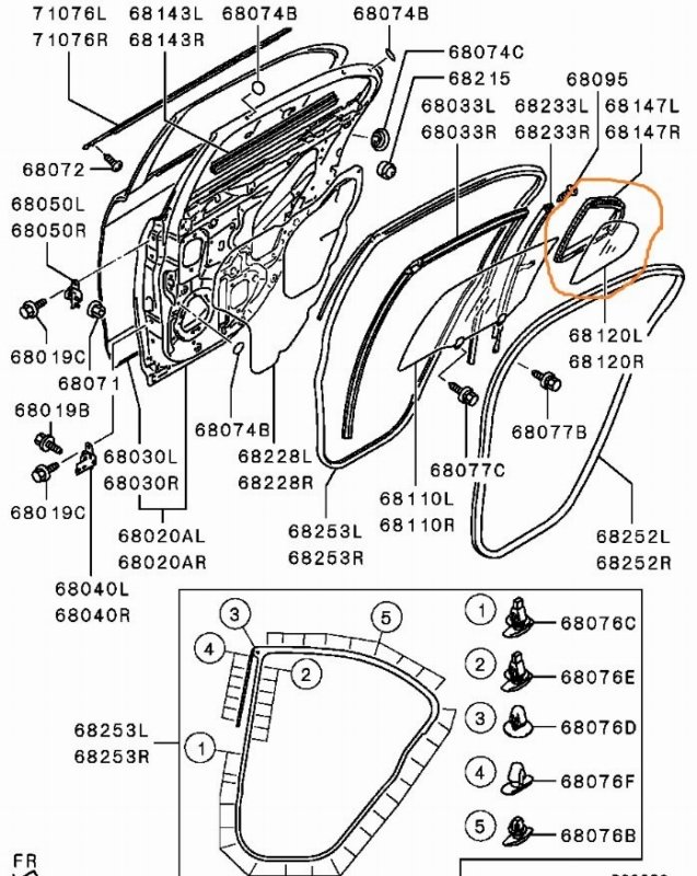 Стекло двери MITSUBISHI Lancer 2009 CX4A
