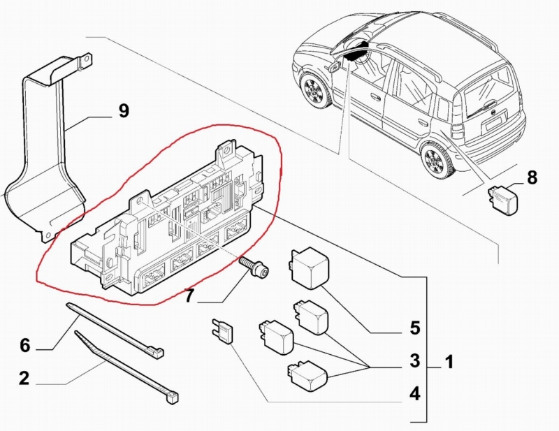 Блок комфорта FIAT PANDA 2006 169