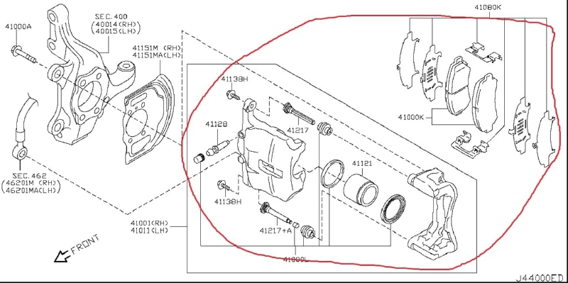 Суппорт тормозной NISSAN X-TRAIL 2009 DNT31