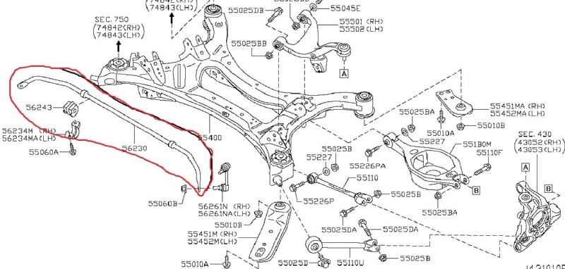 Стабилизатор NISSAN TEANA 2008 J32