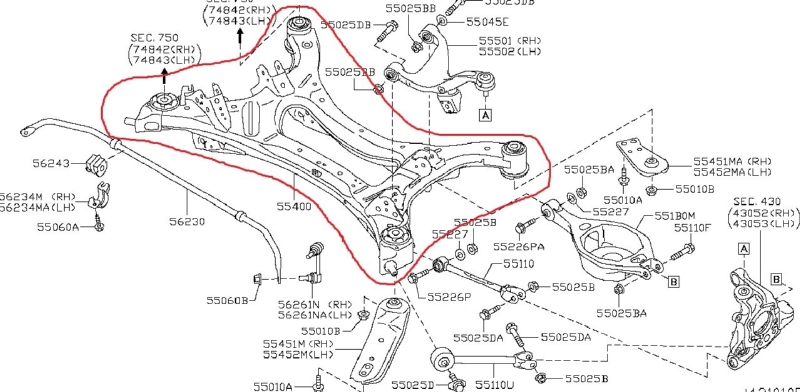 Подрамник NISSAN TEANA 2008 J32