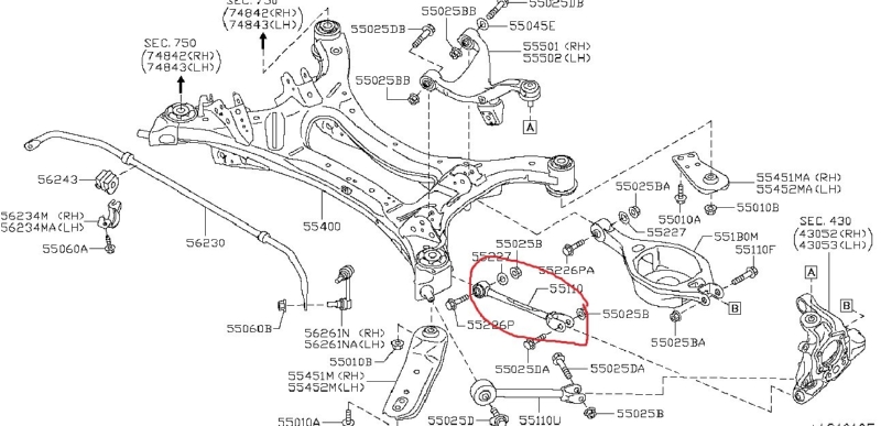 Рычаг подвески NISSAN TEANA 2008 J32