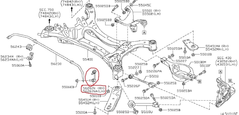 Стойка стабилизатора NISSAN TEANA 2008 J32