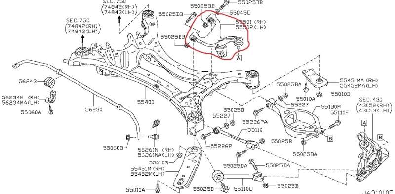 Рычаг подвески NISSAN TEANA 2008 J32