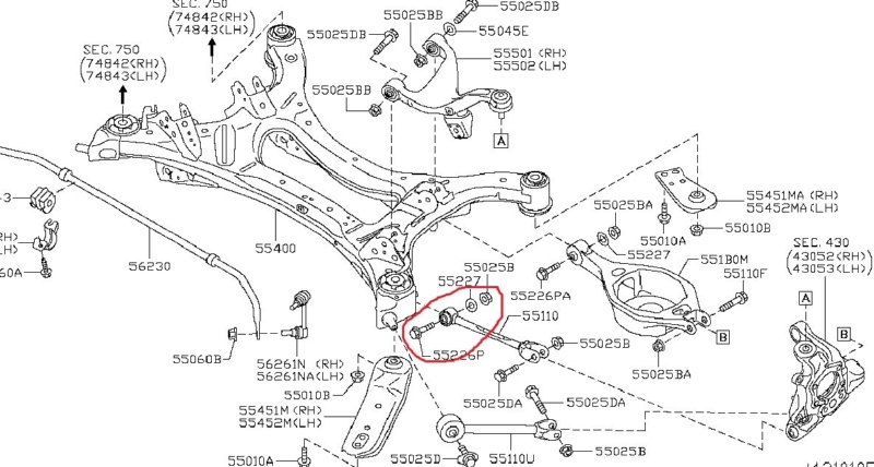 Болт развальный NISSAN TEANA 2008 J32