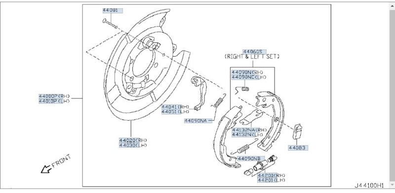 Механизм разведения колодок NISSAN X-TRAIL 2009 DNT31