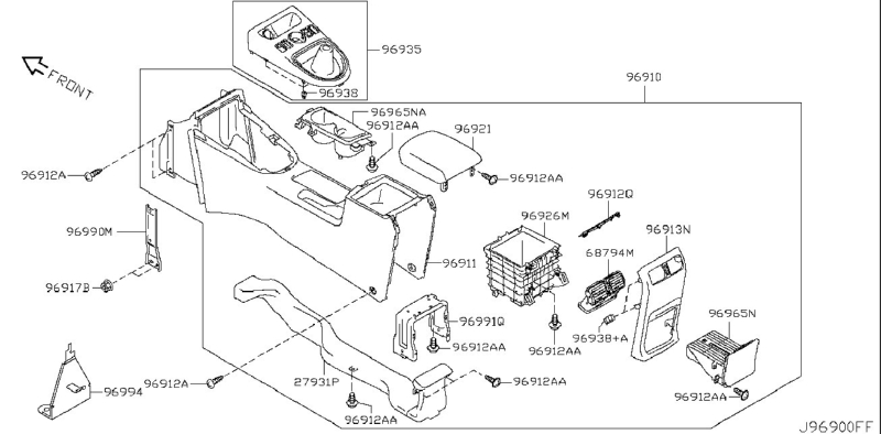 Консоль между сидений NISSAN X-TRAIL 2009 DNT31