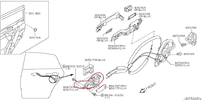 Ручка двери NISSAN TEANA 2008 J32