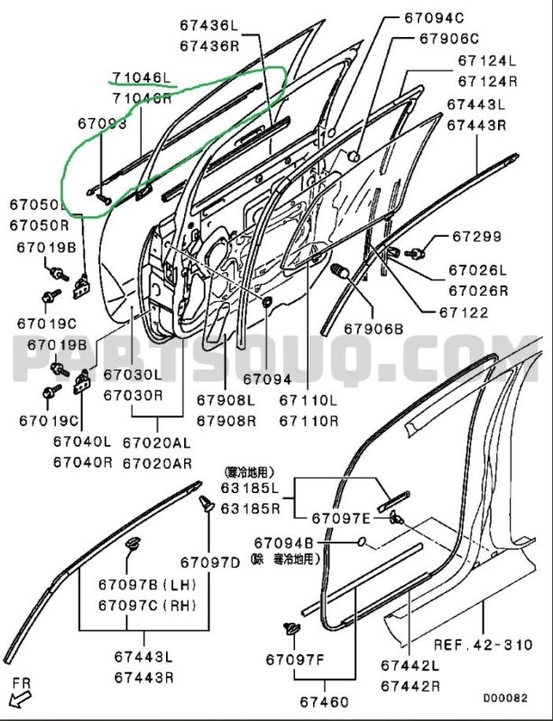 Молдинг двери MITSUBISHI COLT PLUS 2007 Z23W