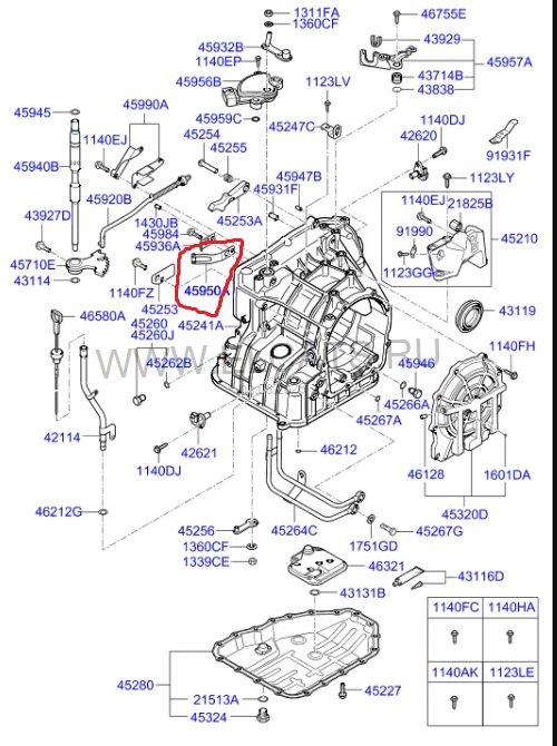 Кронштейн корпуса АКПП Kia Rio 2011-2020