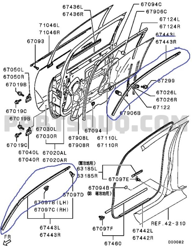 Уплотнитель двери MITSUBISHI COLT PLUS 2007 Z23W