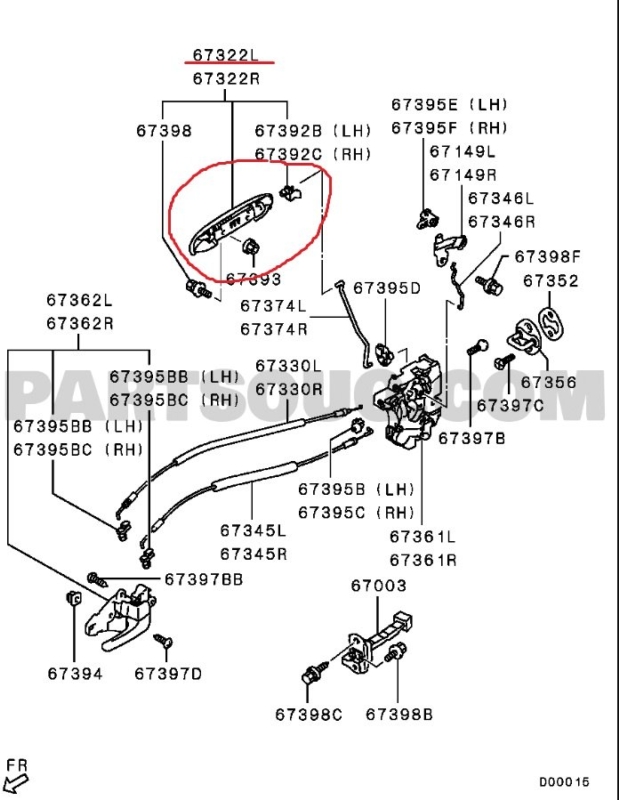 Ручка двери внешняя MITSUBISHI COLT PLUS 2007 Z23W