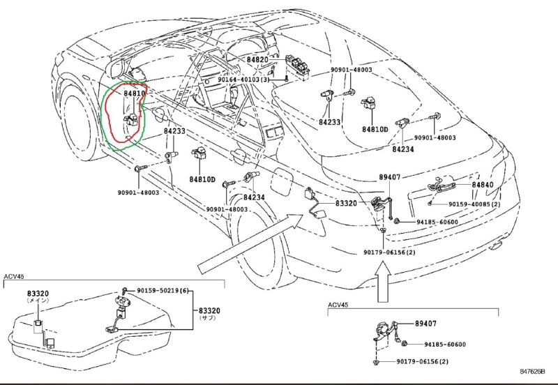 Кнопка стеклоподъемника Toyota Camry 2007 ACV40
