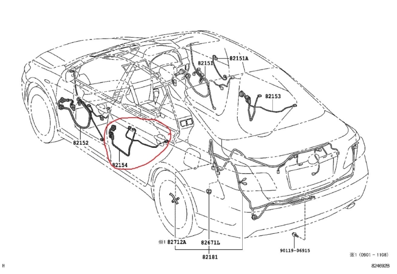 Проводка двери Toyota Camry 2008 ACV40