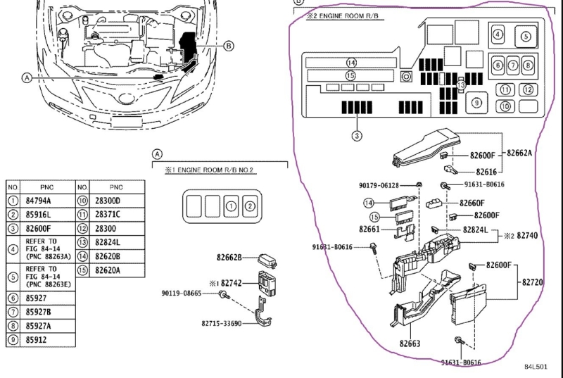 Блок предохранителей под капот Toyota Camry 2006 ACV40
