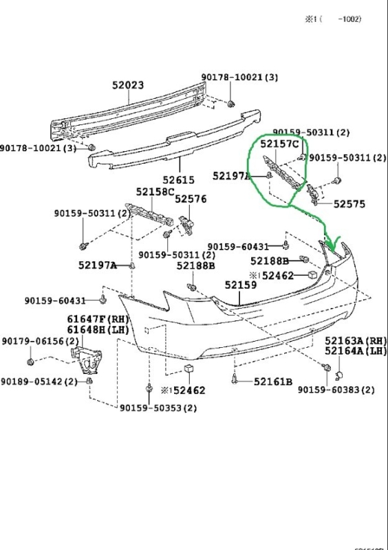 Крепление бампера Toyota Camry 2006 ACV40