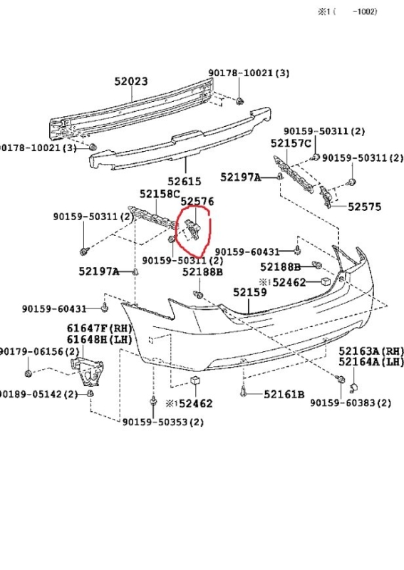 Крепление бампера Toyota Camry 2006 ACV40