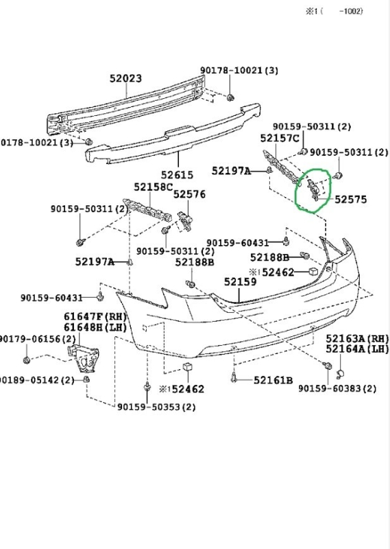 Крепление бампера Toyota Camry 2008 ACV40