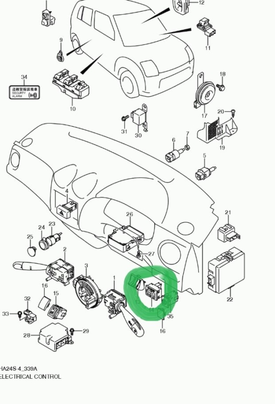Переключатель зеркала Suzuki Alto 2008 HA24S