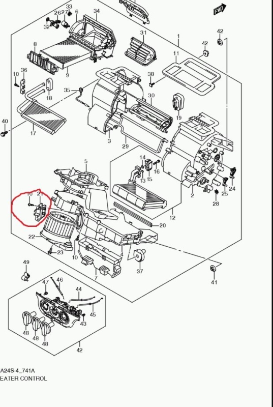 Реостат печки Suzuki Alto 2008 HA24S