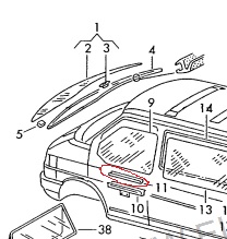 Уплотнитель стекла двери Volkswagen T4