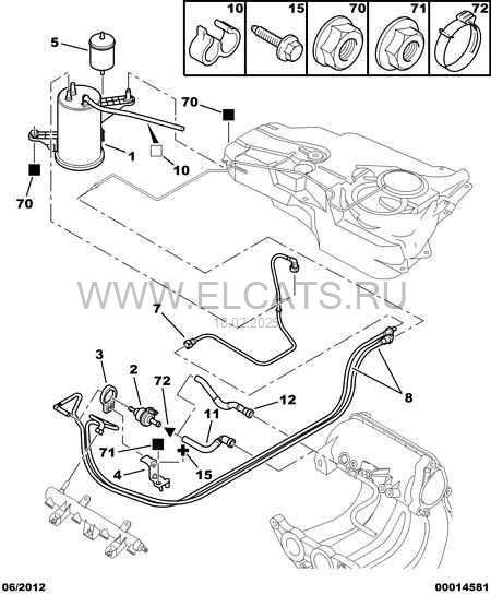Трубка паров топлива Citroen C3