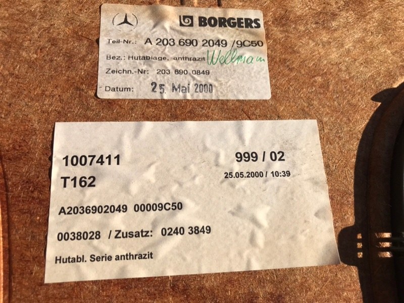 Задняя полка Mercedes C-Class 2000 W203