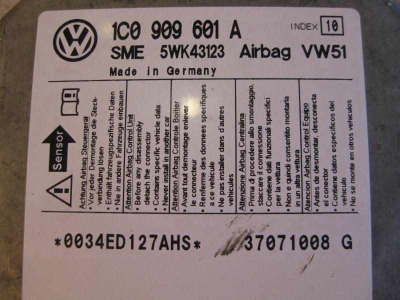 Блок управления AIR BAG Skoda Fabia 2007 универсал
