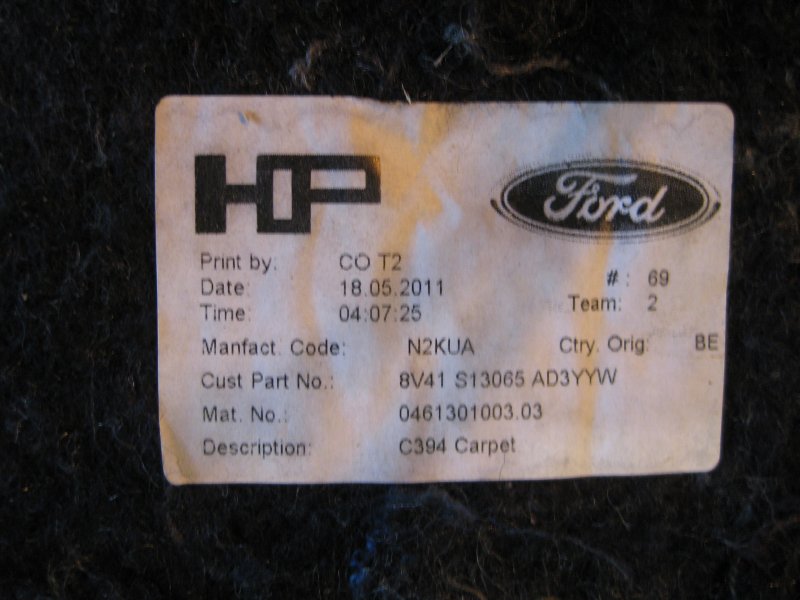 Пол багажника Ford Kuga 2009