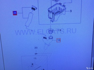Chevrolet Aveo T200,T250.Шланг воздушного фильтра