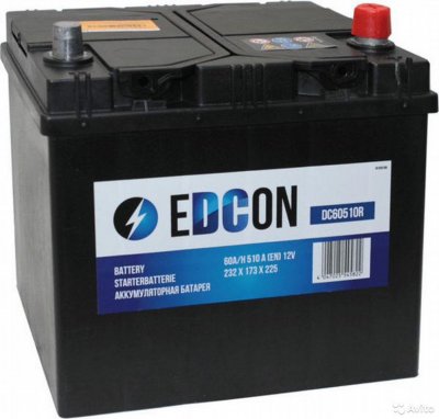 Аккумулятор edcon 60Ah 510A 232/173/22