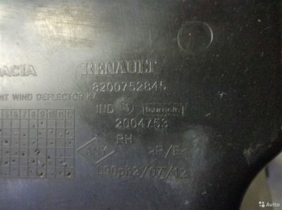 Дефлектор радиатора правый Renault Logan 2005-2014