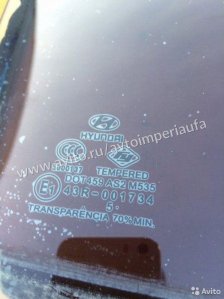 Стекло заднее правое Hyundai Sonata 4 2001-2012