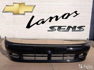 Бампер в цвет Черный Chevrolet Lanos