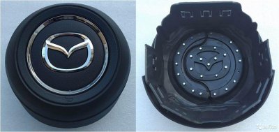 Крышка в руль (муляж airbag) Mazda CX5 2017+ хром
