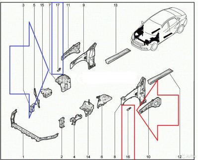 Кронштейн крыла верхний LADA vesta