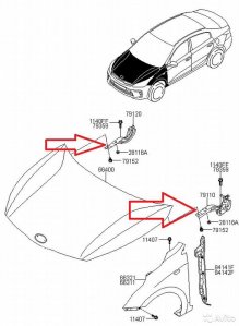 Петли капота Киа Рио 4 FB 2017