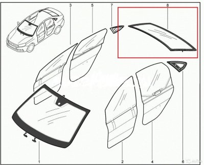 Лада Веста заднее стекло с обогревом