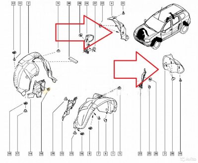 Рено Дастер задний подкрылок