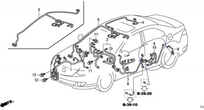 Проводка двери Honda Accord 2009 CU2