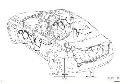 Проводка двери Toyota Camry 2008 ACV40