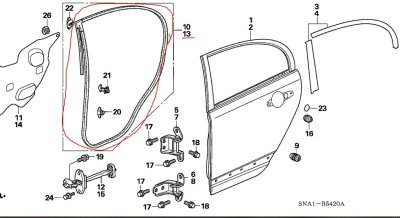 Уплотнитель двери Honda Civic 2005 FD1