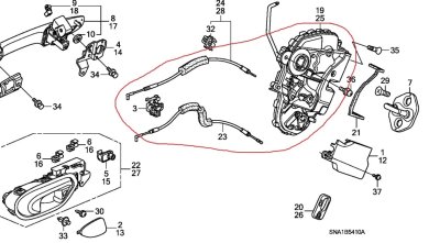 Замок двери Honda Civic 2005 FD1